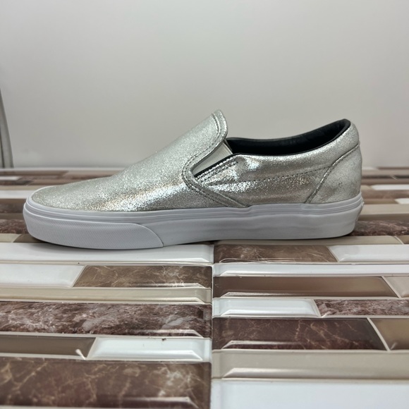 RARE🔥 VANS Slip On Sneakers Silver Dust Sparkle Shoes Sz 7.5 Men’s - 9 Women’s - Picture 12 of 15